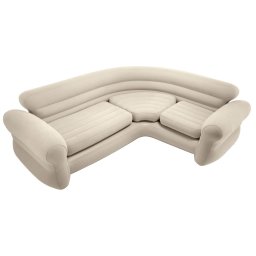 Intex 68575 felfújható négyszemélyes sarokkanapé 257 × 203 × 76 cm - bézs