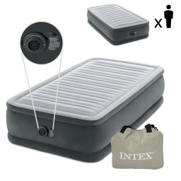 Intex 64412ND Deluxe egyszemélyes felfújható ágy beépített pumpával, 191 × 99 cm