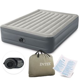 Intex 64126 nagyméretű kétszemélyes felfújható ágy beépített pumpával, 203 × 152 cm