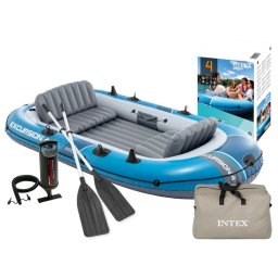 Intex 66324 Excursion 4 négyszemélyes felfújható csónak pumpával, 2 evezővel és hordtáskával