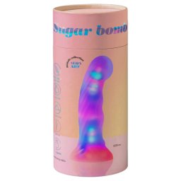 Love to Love Sugar Bomb - világító LED-es szilikon dildó (rózsaszín-sárga) - 16,9 cm