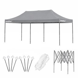 Összecsukható kerti pavilon 3x6 m szürke