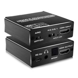 HDMI Audio Extractor, HDMI-HDMI + digitális optikai TOSLINK (SPDIF) sztereó audio konverter adapter
