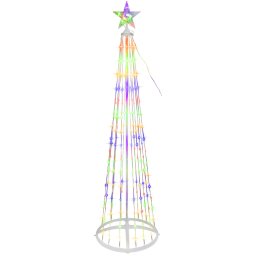 Dekoráció MagicHome Karácsony, karácsonyfa, 190xLED, vegyes színek, műanyag-réz, 50x180 cm