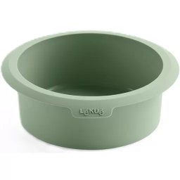 Lékué kerek sütőforma Air Fryerbe, D=15 cm,18.5x5.5x19.5 cm, élelmiszeripari szilikon, zöld