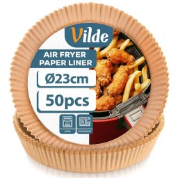 VILDE airfryer papír sütőbetét, 23 cm (50 darabos) kerek