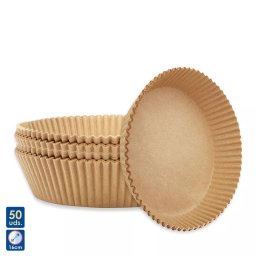 DAM ELECTRONICS 50 darabos kerek airfryer sütőpapír – 16 / 20 cm, barna, tapadásmentes, eldobható 16 DAM ELECTRONICS