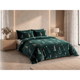 Mikroplüss ágyneműhuzat CHRISTMAS DRIFT zöld Ágyneműhuzat mérete: 70 x 80 cm | 140 x 200 cm