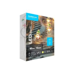 Modee karácsonyi LED fényfüzér – hóember formájú izzók, 10 LED, 1,2 m, melegfehér, elemes (C3017)
