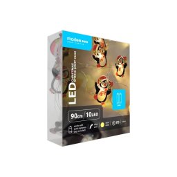 Modee karácsonyi LED fényfüzér – pingvin formájú izzók, 10 LED, 1,2 m, melegfehér, elemes (C3022)
