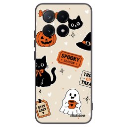 Fekete szilikon tok az alábbi mobiltelefonokra Xiaomi Poco X6 Pro - Halloween stickers