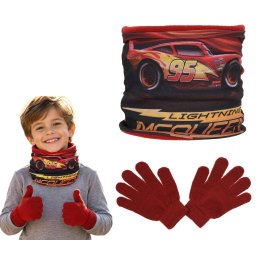 Verdák körsál és kötött kesztyű szett/2db,snood puha polár béléssel