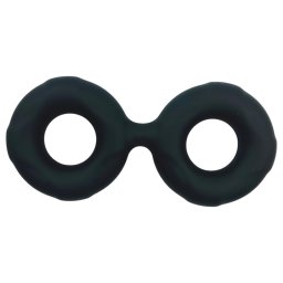 Pulselock Taur - dupla pénisz- és heregyűrű (fekete) - 25mm