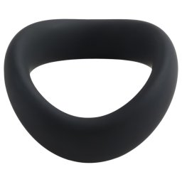 Pulselock Cocktura - csavart szilikon péniszgyűrű (fekete) - 50mm