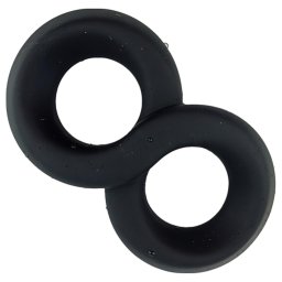 Pulselock Taur - dupla pénisz- és heregyűrű (fekete) - 20mm