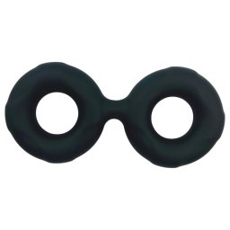 Pulselock Taur - dupla pénisz- és heregyűrű (fekete) - 25mm