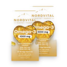 Nordvital Omega-3 Halolaj lágyzselatin kapszula 60 db DUO 2 db