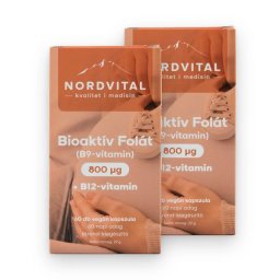 Nordvital Bioaktív Folát (B9-vitamin) 800 mcg kapszula 60 db DUO 2 db