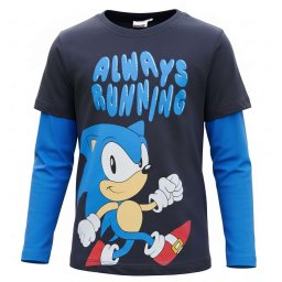 Sonic hosszú ujjú póló kék-szürke