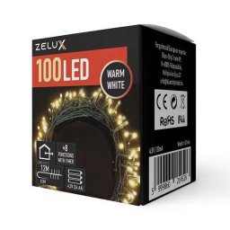 Zelux 100 Led 12m Karácsonyi Világítás WW