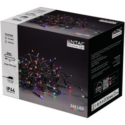 Entac Karácsonyi IP44 240 LED Fényfüzér Színes 24m