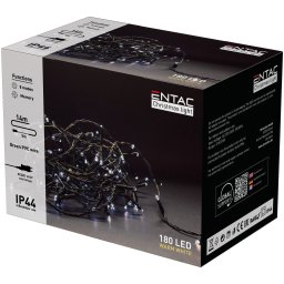 Entac Karácsonyi IP44 180 LED Fényfüzér WW 14m
