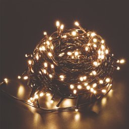 Entac Karácsonyi IP44 200 LED Füzér WW 20,4m Leszúrható Napelemes Konzollal