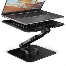 AXAGON STND-LRB alumínium laptopállvány 10–17,3 hüvelykes készülékekhez, állítható magassággal és dőlésszöggel, forgatható, fekete