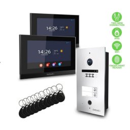 EVOLVEO DoorPhone ID-2, kétlakásos, kétvezetékes videótelefon RFID-vel, ujjlenyomat-olvasóval és ONVIF-kompatibilis kamerákkal