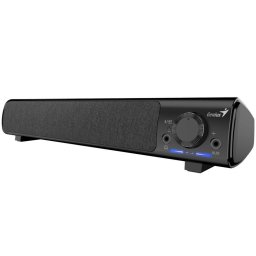 Genius 220BT, hangszóró, soundbar, 4 W RMS, Bluetooth, USB/USB-C, AUX (3,5 mm-es csatlakozó), fejhallgató-kimenet, fekete