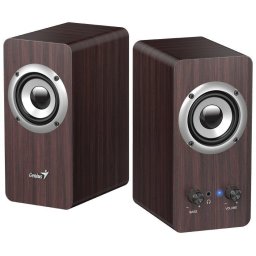 Genius SP-HF400 hangszórók, 2.0, 10 W, 3,5 mm-es csatlakozó, fa, sötét fa