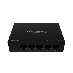 LANBERG DSM1-1005 kapcsoló, 5x 1 GB/s, nem menedzselt Gigabit Ethernet asztali, 12 V (fémház)