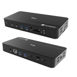 i-tec Thunderbolt 5 háromképernyős dokkolóállomás, M.2-nyílás, 6x USB, 2,5 GLAN, 140 W-os tápellátás