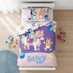 Bluey gyerek, ovis mértű ágyneműhuzat 100x135cm, 40x60 cm