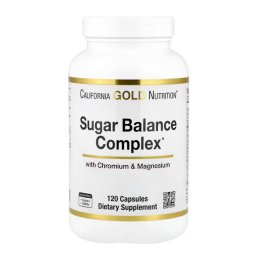 California Gold Nutrition Sugar Balance Complex króm­mal és gyógynövényekkel, 120 kapszula