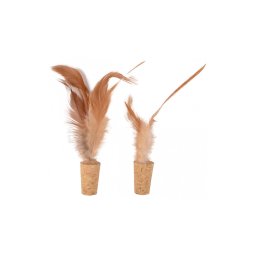 Flamingo macska játék parafa+toll 17 cm
