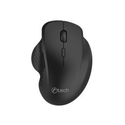 C-TECH WLM-14BK egér, kettős üzemmód, vezeték nélküli, ergonómikus, BT 5.0 2,4 GHz, 1600 DPI, 6 gomb, USB nano vevő, fekete