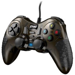 Genius GX Gaming GX-19UV, gamepad, vezetékes, rezgésfunkcióval, PC-hez, PS3-hoz és PS4-hez, USB, fekete-barna