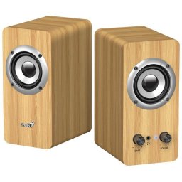 Genius SP-HF400 hangszórók, 2.0, 10 W, 3,5 mm-es csatlakozó, fa, világos fa