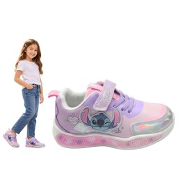 Lilo és Stitch LED villogó, világító utcai cipő tépőzáras sportcipő,