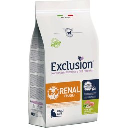 Exclusion Cat Monoprotein Vet Diet Renal Pork & Pea and Rice Phase I 1.5kg