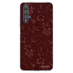Átlátszó szilikon tok az alábbi mobiltelefonokra Huawei Nova 5T - Red Elegance