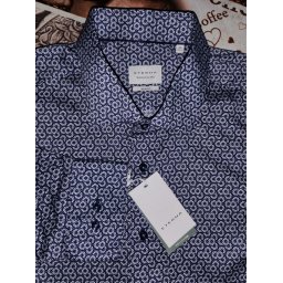 Eterna Meisterhaft 1863 slim fit kék mintás ing, 44