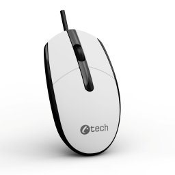 C-TECH WM-10 egér, USB, 1200 DPI, fehér-fekete