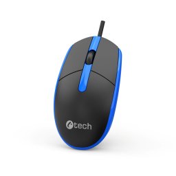 C-TECH WM-10 egér, USB, 1200 DPI, fekete–kék