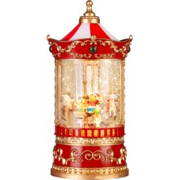 Dekoráció MagicHome Karácsony, Körhinta, LED meleg fehér, 3xAA, 12,3x12,3x24,5 cm