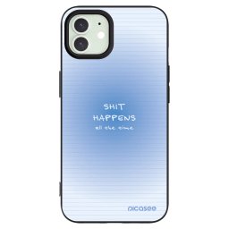 Fekete szilikon tok az alábbi mobiltelefonokra Apple iPhone 12 - Oops Memo