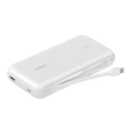 Belkin BOOST CHARGE USB-C Power Delivery hordozható akkumulátor beépített USB-C kábellel, 20 000 mAh, 30 W, fehér