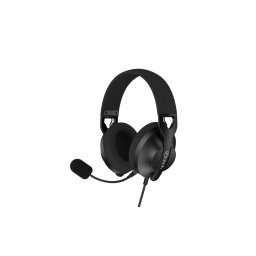 C-TECH Nemesis V3 (GHS-19) mikrofonos fejhallgató, 4-pólusú 3,5 mm-es csatlakozó 2x csatlakozóra való átalakító, fejpántos, fekete
