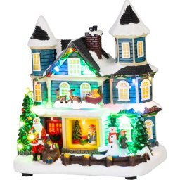 Dekoráció MagicHome Karácsony, Házikó, LED, 3xAA, 20x13x23 cm